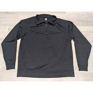 FJ Footjoy Men's Sz XL 1/4 Zip Golf Performance Pullover Black